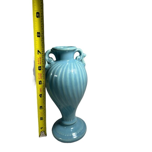 VTG Royal Haeger Light Blue Urn Vase w/Swirls 7" Ceramic Bud Vase Set Of 3 MCM - Picture 7 of 14